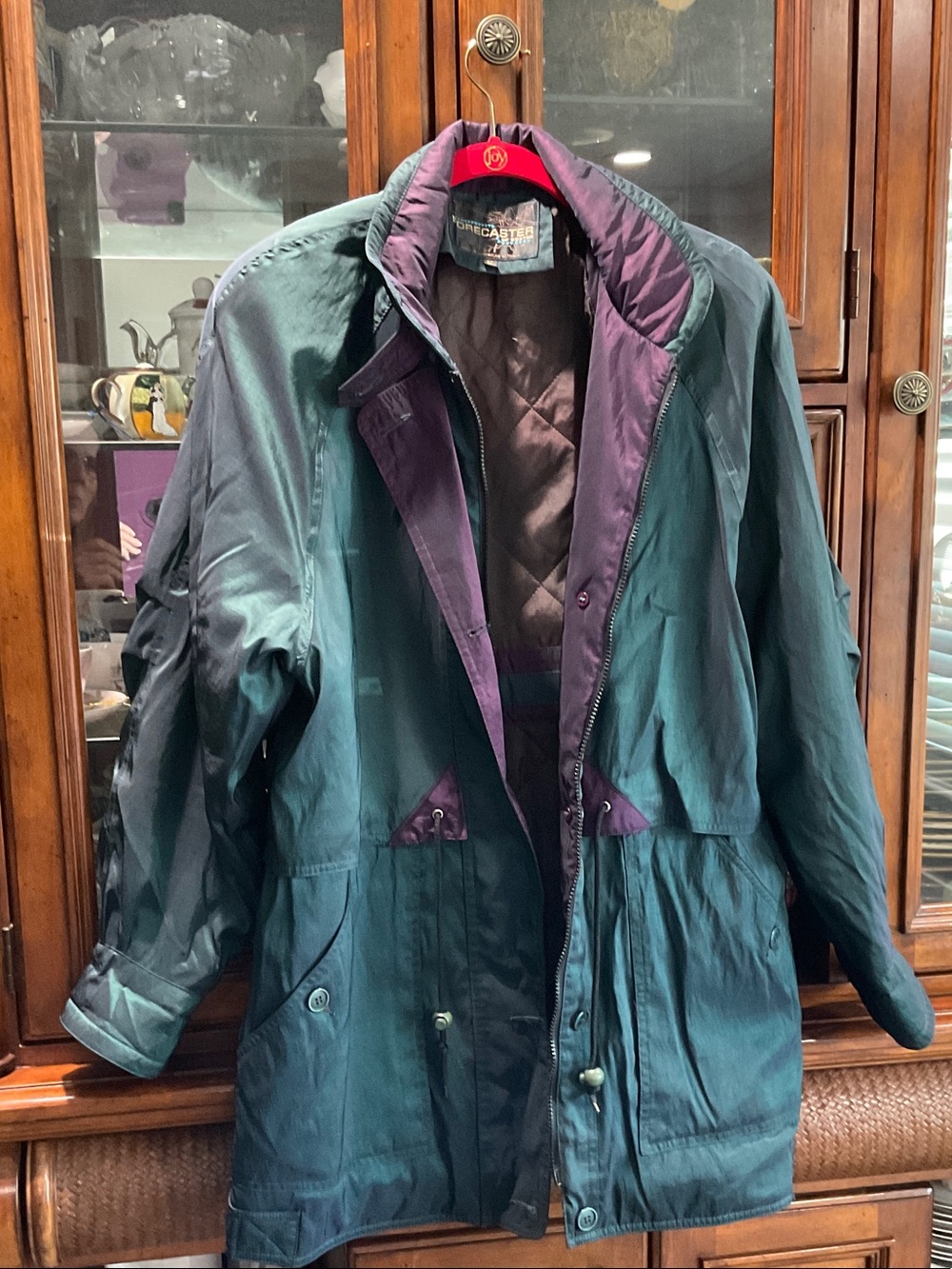 Men's Teal and Purple Field Jacket - Classic Outdoor Coat